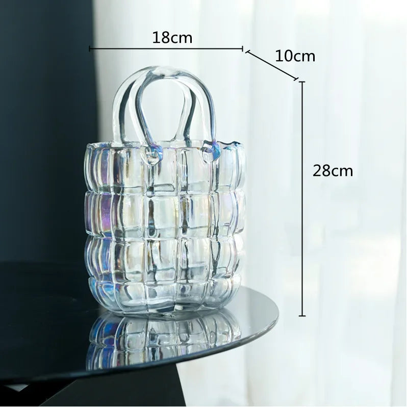 Decorbites™ Klar-Glas-Vasen-Terrarium-Handtasche zur Dekoration des Wohnzimmers