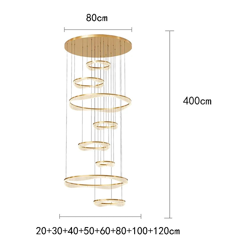 Modern Sculptural Ring Pendant Light Chandelier