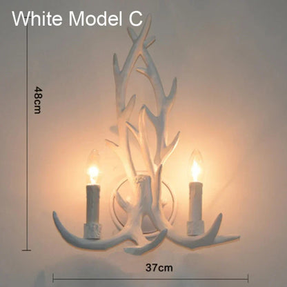Decorbites™ Hirschgeweih-Harz-Wandleuchte mit warmweißem LED-Licht