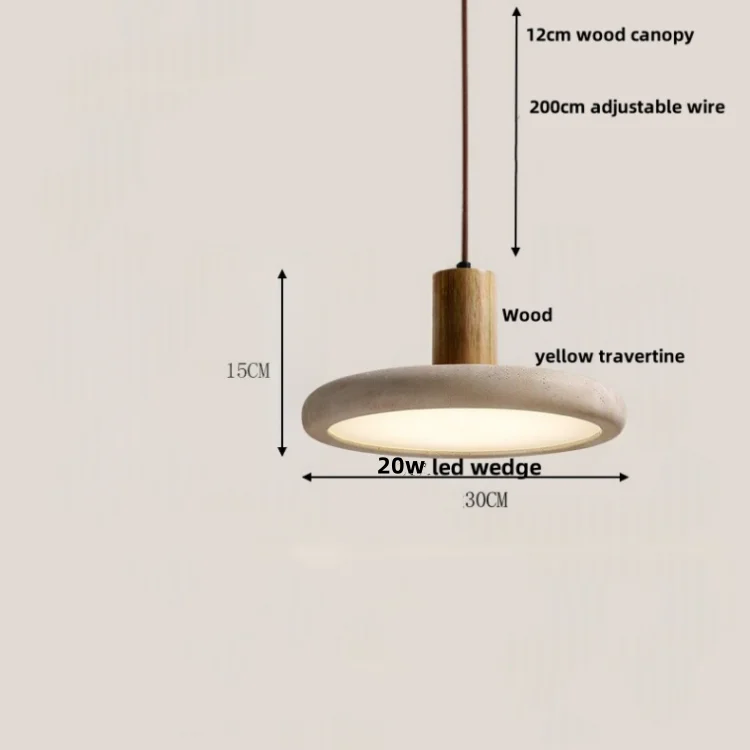 Decorbites™ Verstellbare LED-Hängeleuchte - Nordisch Modern Gelber Travertin-Marmor-Holzarmatur