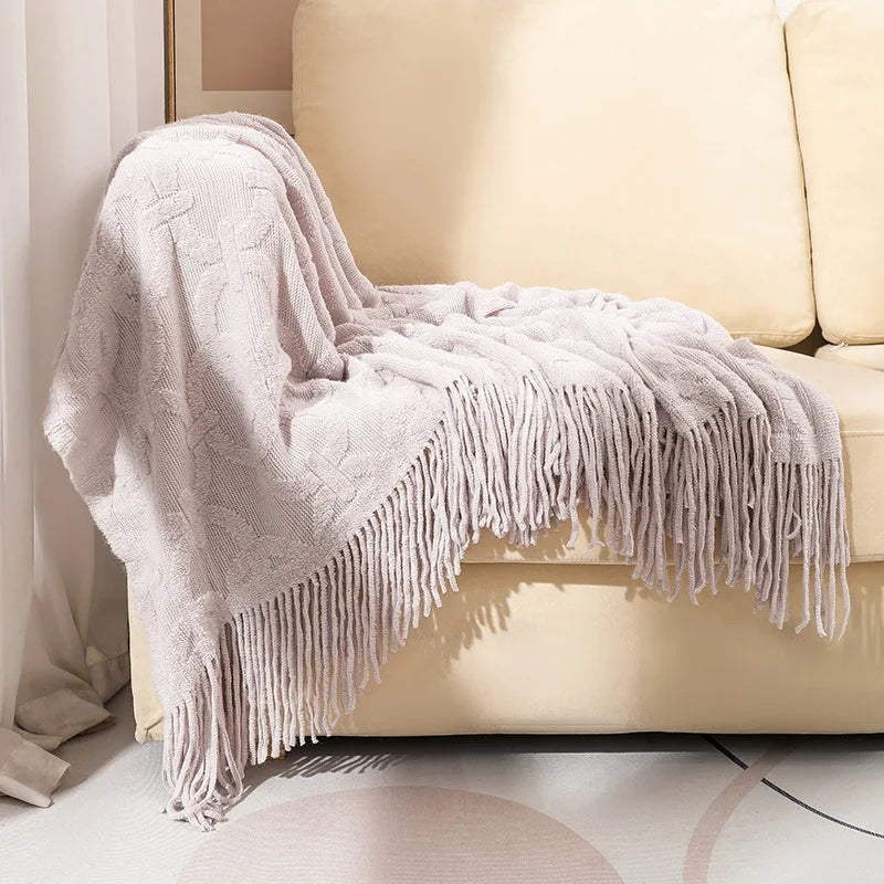 Decorbites™ Strickdecke Sofabezug – Gemütliche einfarbiges Plaid für Zuhause, Büro und Reisen