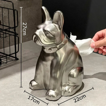 Decorbites™ Französische Bulldogge Keramik-Tissue-Box - Kreative Schreibtisch-Dekoration für Zuhause und Büro
