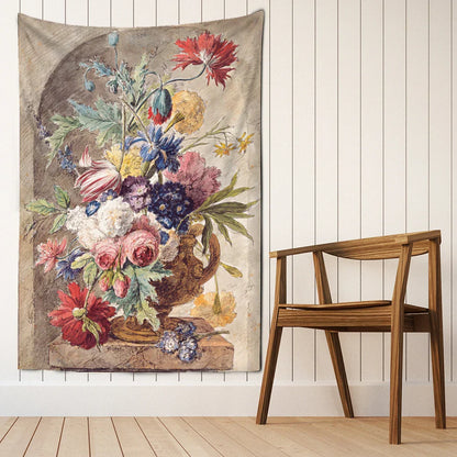 DecorBites™ Court Style Floral Oil Painting Tapestry Wall Hanging Home Decor