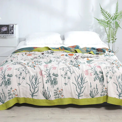 DecorBites™ Cotton Gauze Leisure Blanket - Soft Boho Decor for Beds & Sofas