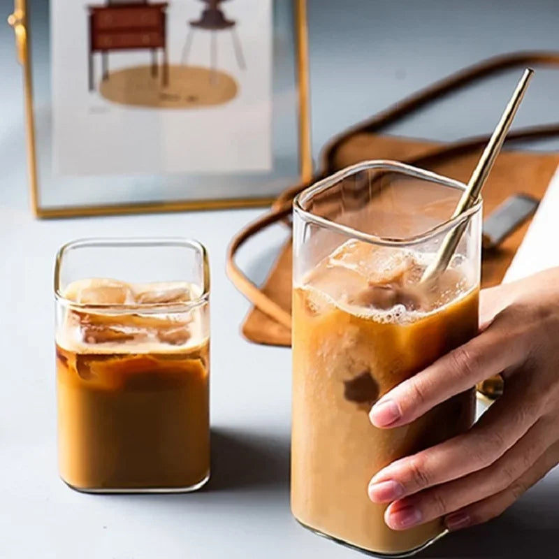 Decorbites™ Glas-Kaffeetasse Teetasse Becher mit Henkel Trinkgeschirr Frühstück Milchbecher Glasbecher