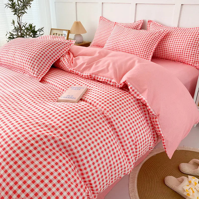 DecorBites™ Lattice Plant Geometric Pattern Bedding Set with Sheet Pillows