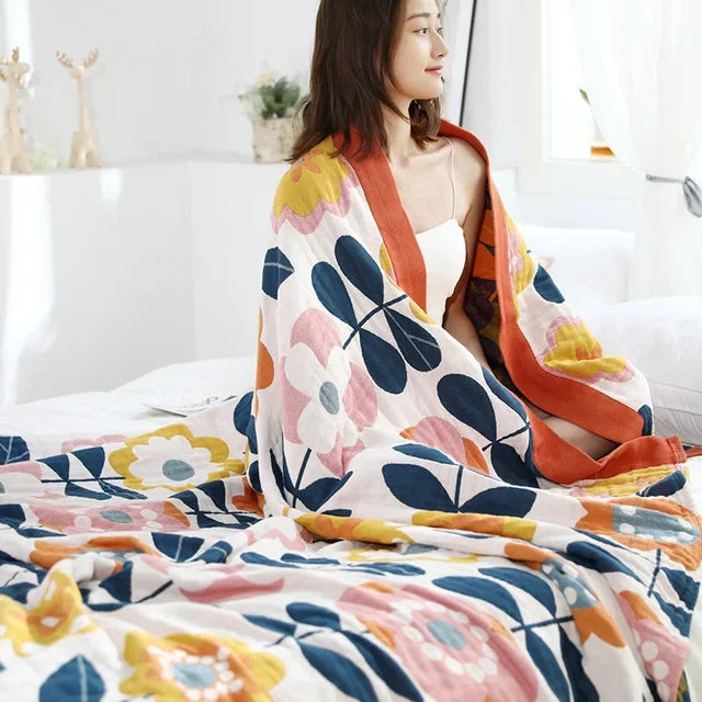 DecorBites™ Cotton Gauze Boho Throw Blanket