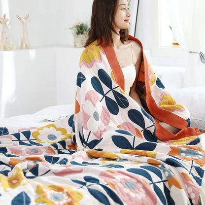 DecorBites™ Cotton Gauze Boho Throw Blanket