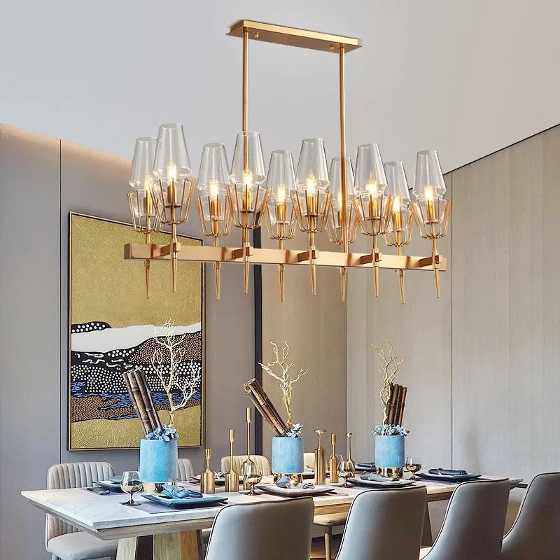 Decorbites™ Gold-Lustre-Glasleuchter: Moderner Luxus-Hängeleuchter für Wohnzimmer, Esszimmer, Schlafzimmer