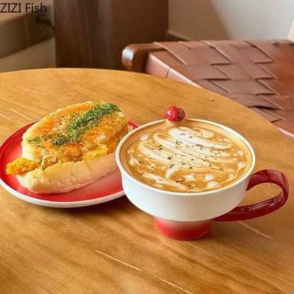 Decorbites™ Gradient Keramik-Tasse- und Untertassensatz – Buntes Tee- und Kaffeegeschirr für den Esstisch