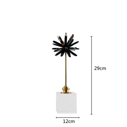 DecorBites™ Crystal Agate Handmade White Flower Home Decor Figurine