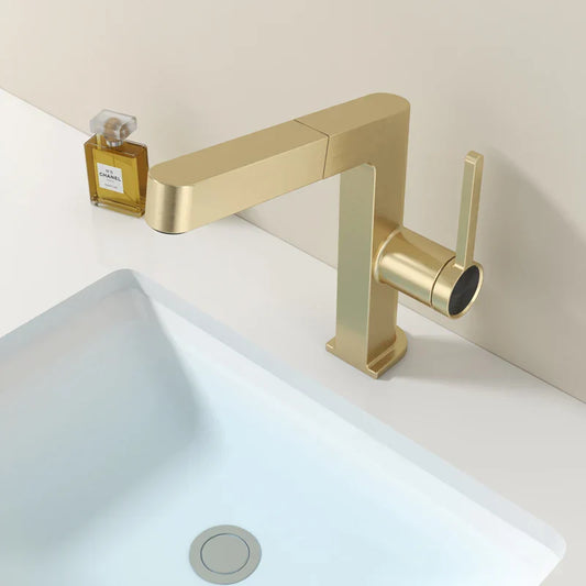 Decorbites™ LED-Waschbeckenarmatur Roségold Ausziehbarer Wasser-Mischer Spülbeckenhahn