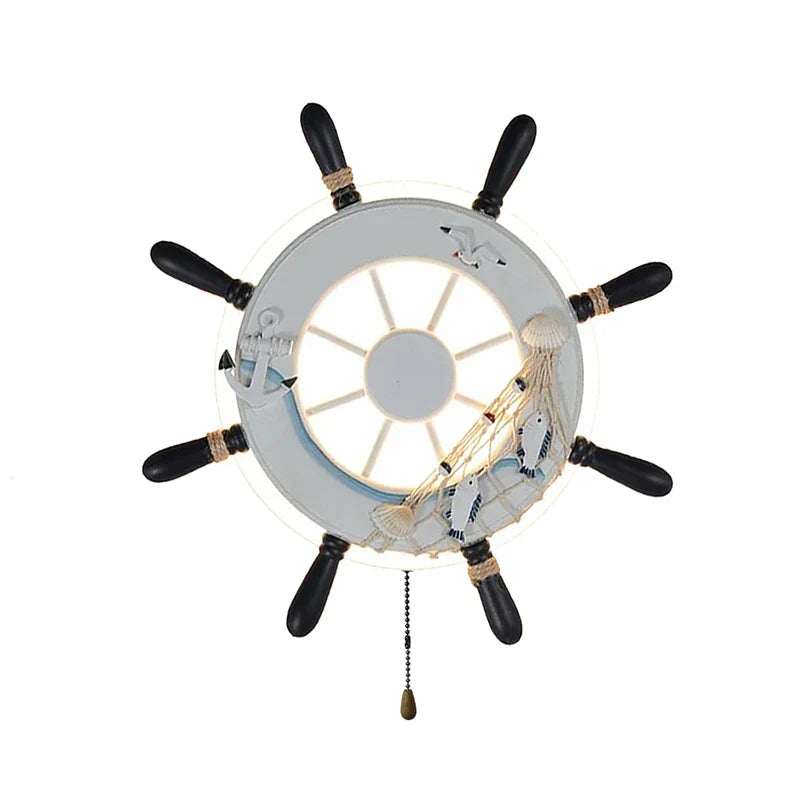 Decorbites™ Kinder-LED-Schiffssteuerrad-Wandleuchte - Mittelmeer-Dekor Ozeanthema