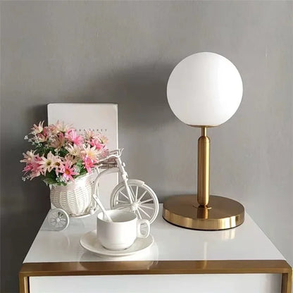 DecorBites™ Glass Ball LED Table Lamp Simple Nordic Design Elegant Bedroom Decor