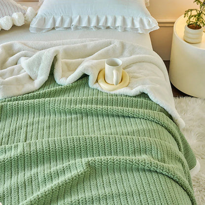 DecorBites™ Cozy Faux Rabbit Fur Blanket, Soft Fluffy Quilt for Single, Anti-Static Warm Throw