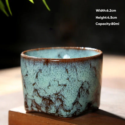 Decorbites™ Japanische Ofenverwandlungs-Keramik-Teebecher Espressotasse Kaffeetasse Töpferei Kung-Fu-Teetasse