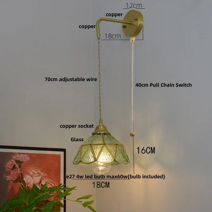 Decorbites™ Glas Messing LED Wandleuchte Vintage Waschleuchte Wandlampe