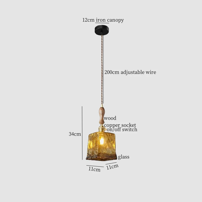 Decorbites™ LED Bernstein-Glas-Hängeleuchte – Amerikanischer Vintage-Stil für die Hausdekoration