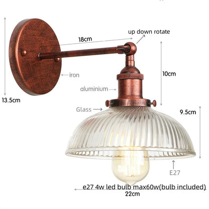 Decorbites™ Klares Glas LED Wandapplikation | Industrielle ländliche Treppenbeleuchtung