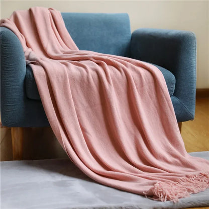 DecorBites™ Knitted Cashmere Siesta Blanket - Soft Sofa Throw & Bedding Blanket