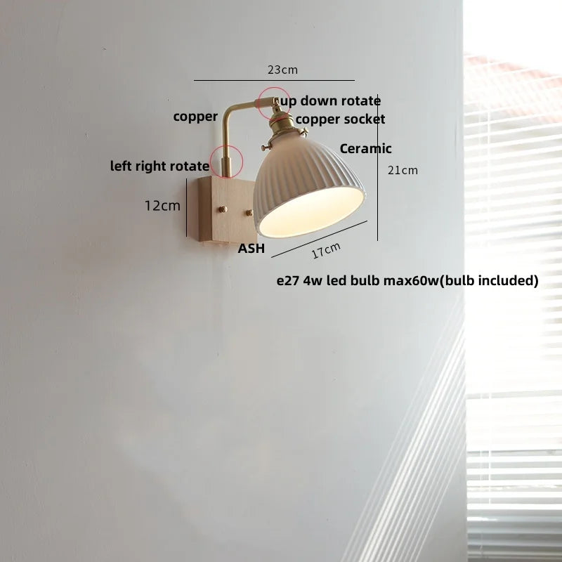 Ceramic Walnut Wall Lamp