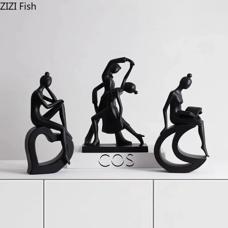 Decorbites™ Abstrakte Harz-Skulptur Moderne Schreibtisch-Dekoration Minimalistische Figuren Ornamente