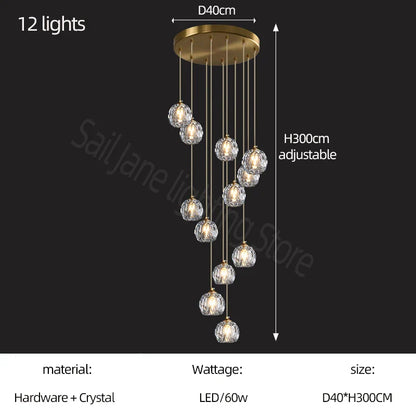 DecorBites™ Crystal Stair Football Shaped Chandelier with G9 Lights