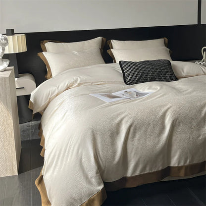 Decorbites™ Jacquard-Bettwäsche-Set - Lyocell-Baumwoll-Bettwäsche, Laken, Kissenbezug, Steppbettbezug