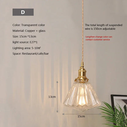 Nordic Glass Pendant Light in Brown and Polished Chrome
