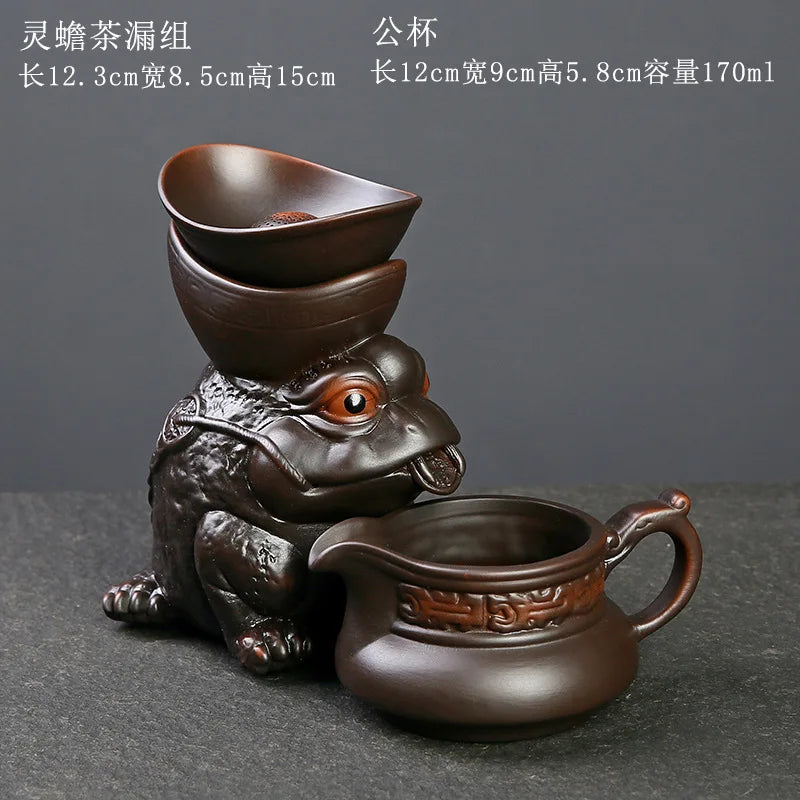 Decorbites™ Drachen-Teeblatt-Trichterfilter für Kung-Fu-Tee, Keramik-Tischdekoration