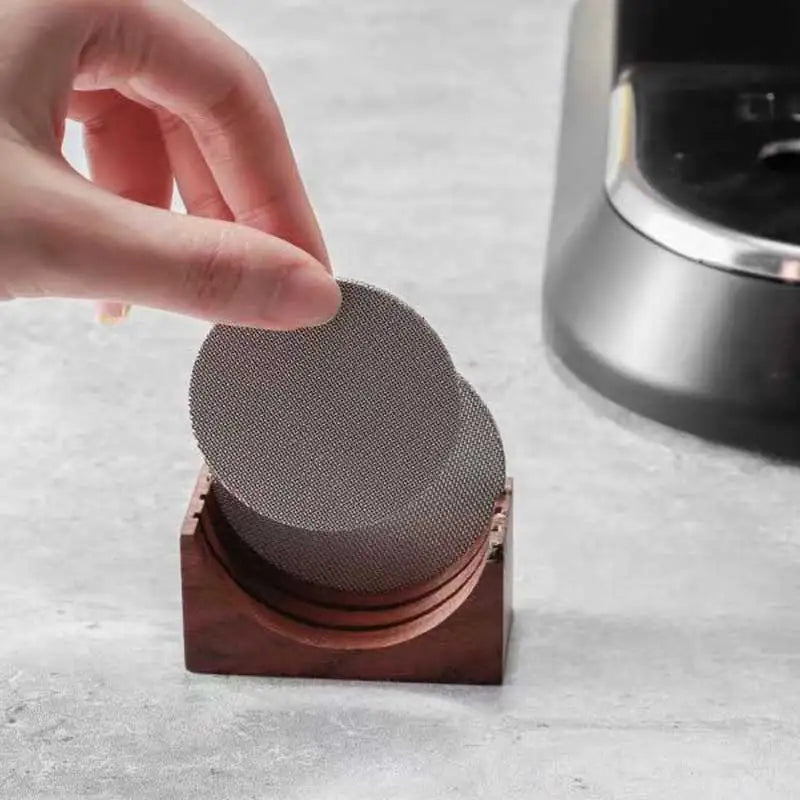 Decorbites™ Espressopuck-Siebständer, Walnusshalter für 51/53/58 mm Portafilter-Puck-Sieb