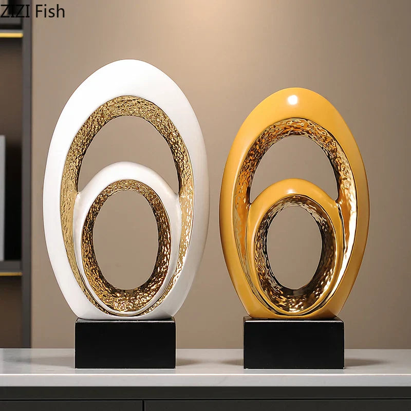 Gold Abstract Desk Sculpture