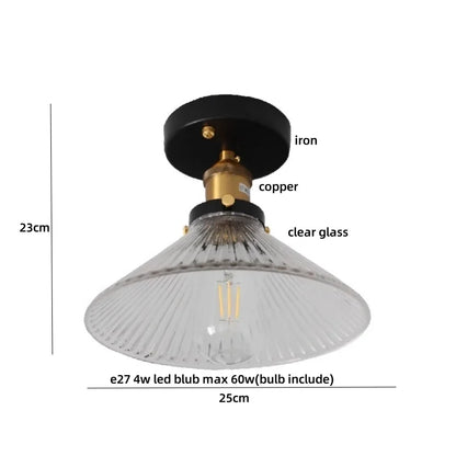 DecorBites™ Glass LED Ceiling Light for Living Room, Modern Copper Canopy, Nordic Style Fixtures