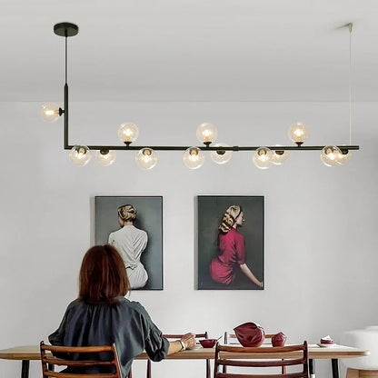 Decorbites™ Glasball-LED-Kronleuchter: Moderne lange Pendelleuchte für Wohnzimmer und Geschäft