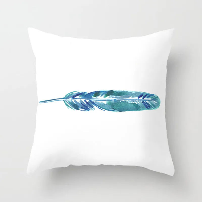 Geometric Leaf Feather Cushions