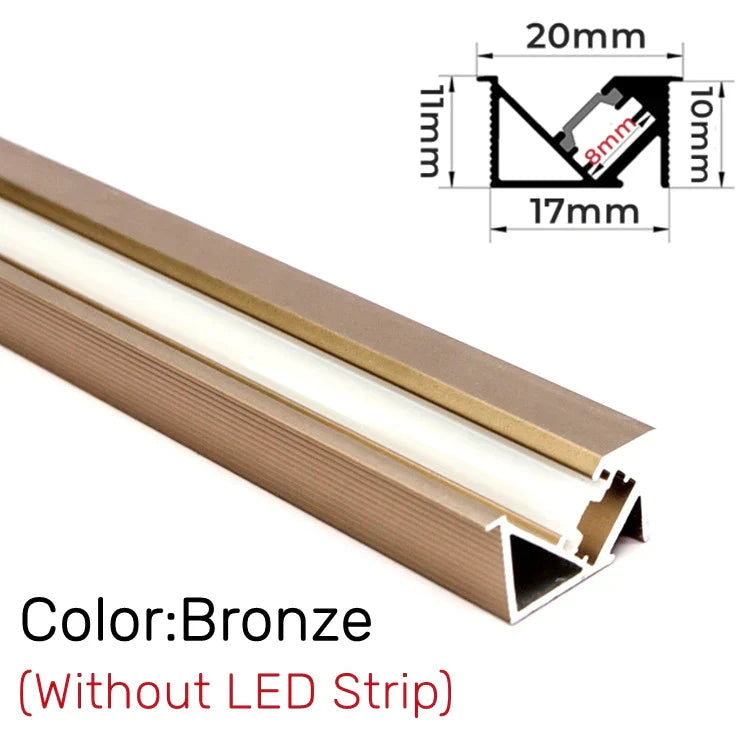 Decorbites™ Unsichtbares LED-Aluminiumprofil mit Milchglasabdeckung für Beleuchtung von Küchenschränken und Regalen
