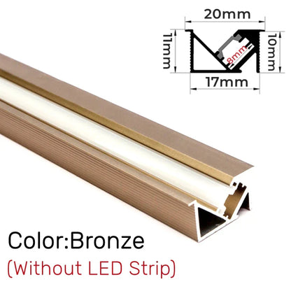 Decorbites™ Unsichtbares LED-Aluminiumprofil mit Milchglasabdeckung für Beleuchtung von Küchenschränken und Regalen