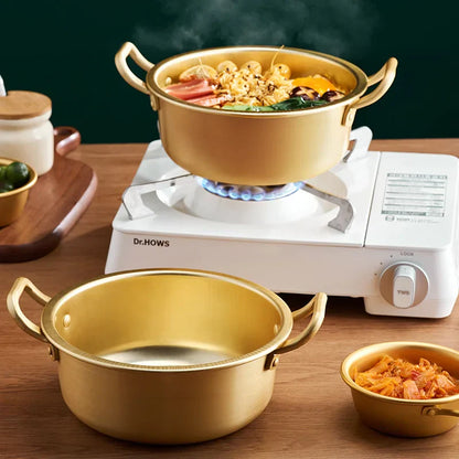 Decorbites™ Koreanischer Ramen-Kochtopf mit doppelten Henkeln, Suppentopf – Kompatibel mit Gasherd, für die Küche zu Hause