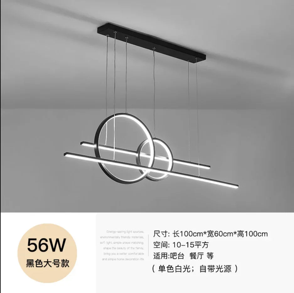 Dimmable LED Black Chandelier