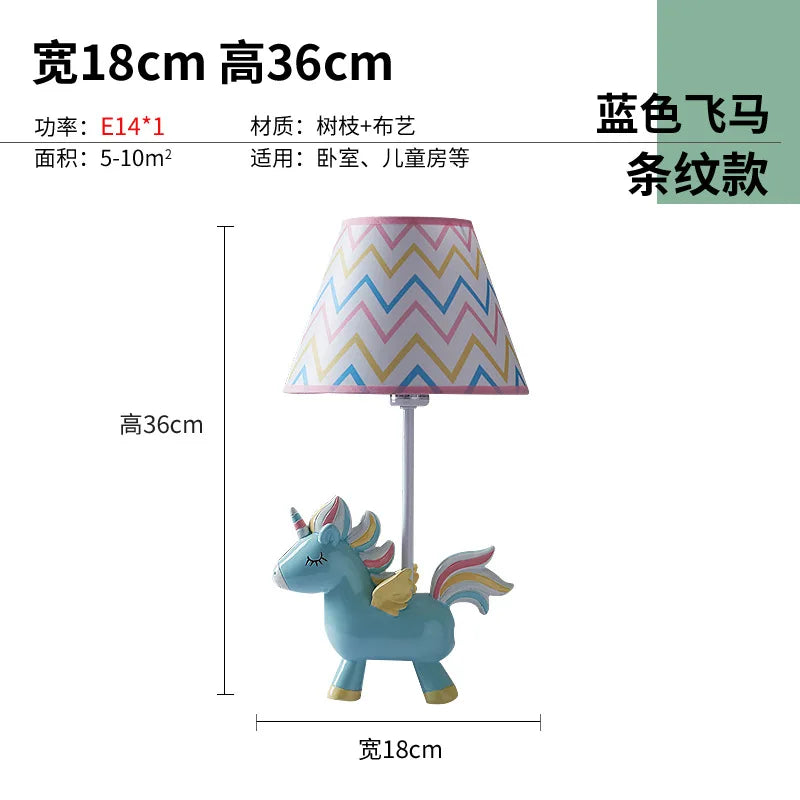 DecorBites™ LED Unicorn Table Lamp for Children's Room, Nordic Design Stand Light Lamparas