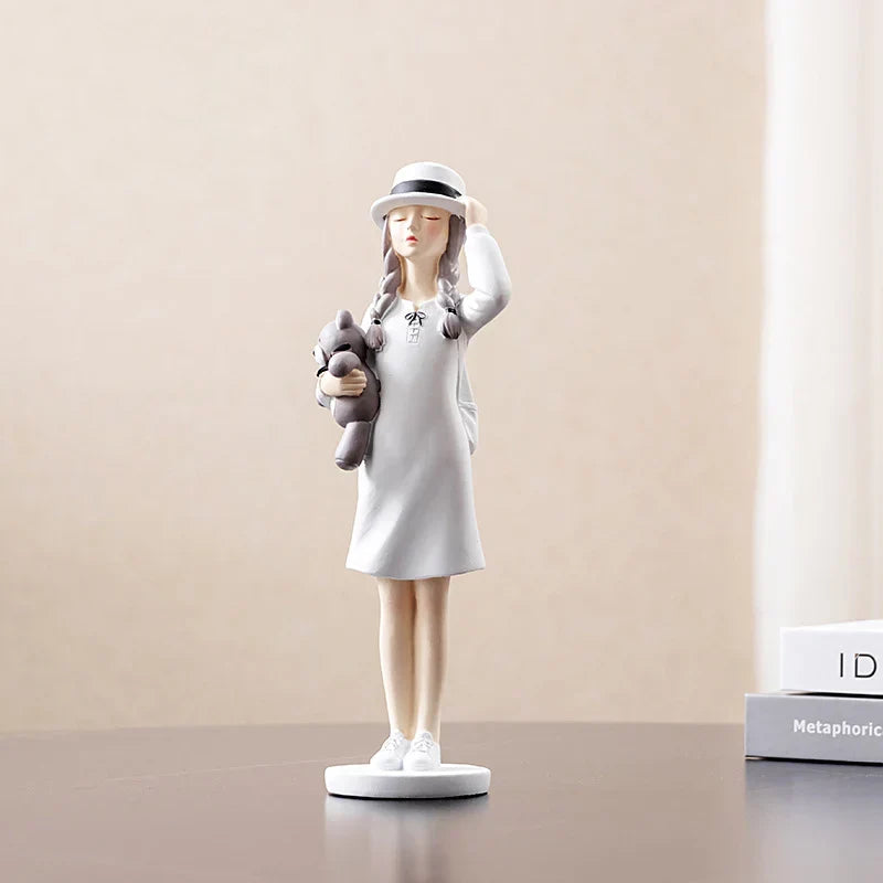 Resin Girl Figurine Sculpture