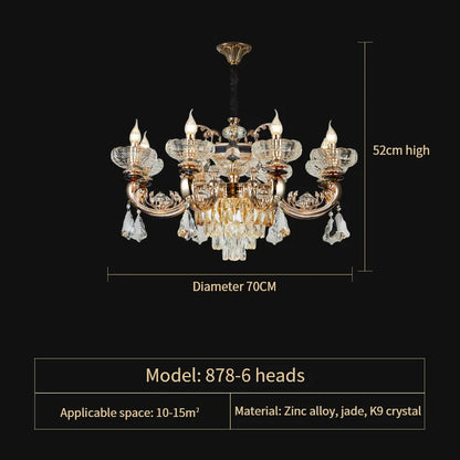 DecorBites™ Crystal Candle Chandelier for Home Living Room Dining Bedroom