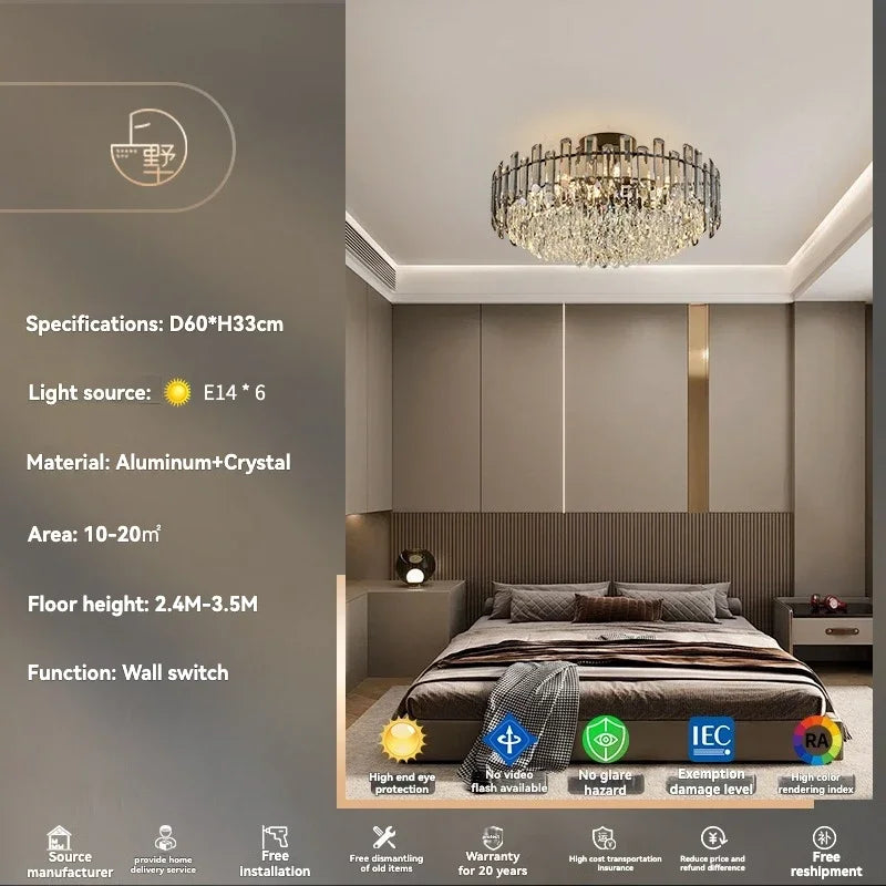 Decorbites™ Gold-Kristall-Deckenleuchter: Luxuriöser moderner LED-Hängeleuchter für die Einrichtung des Zuhauses