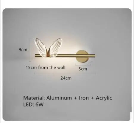 Gold Butterfly LED Chandelier For Bedroom