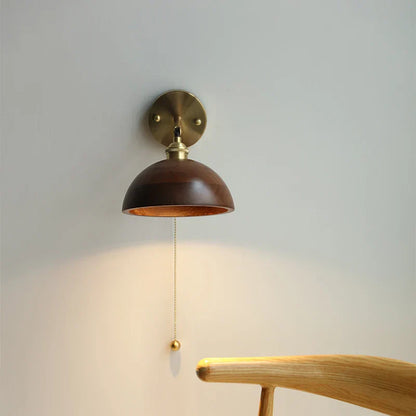 Decorbites™ LED Wandleuchte aus Walnussholz mit Zugschalter Moderner japanischer Stil Spiegelleuchte