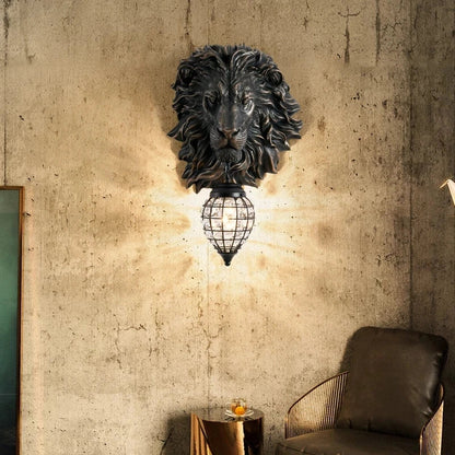 Decorbites™ Löwenkopf-Harz-Wandlampe: Europäischer Stil Wohnzimmerleuchte für die Hausdekoration