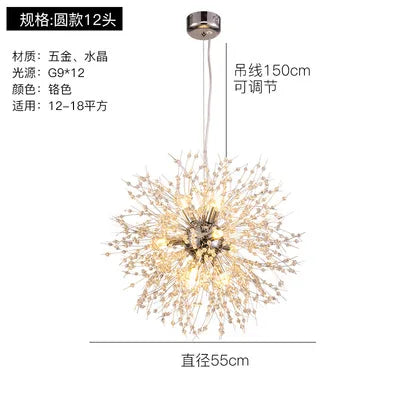 DecorBites™ Crystal Dandelion Pendant Lights for Chic Home Decor