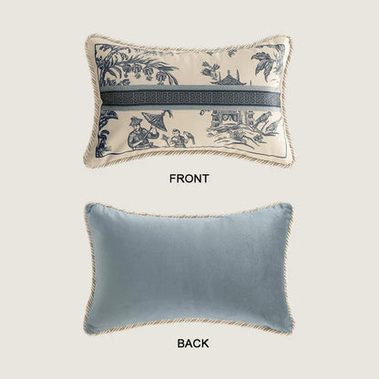 Decorbites™ Delft-Blau Toile de Jouy Kissenbezüge - Vintage Französischer Stil für Hausdekoration