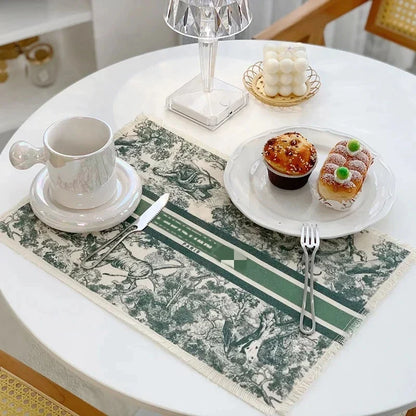 Decorbites™ Baumwoll-Leinen-Platzset - Tischdecken-Polster für Küchen-Essbereich
