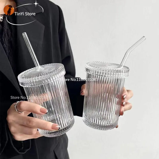 Decorbites™ Glasstrohhalm-Becher – Elegantes japanisches Design für Milchkaffee, Tee, Hochzeitsgeschenk